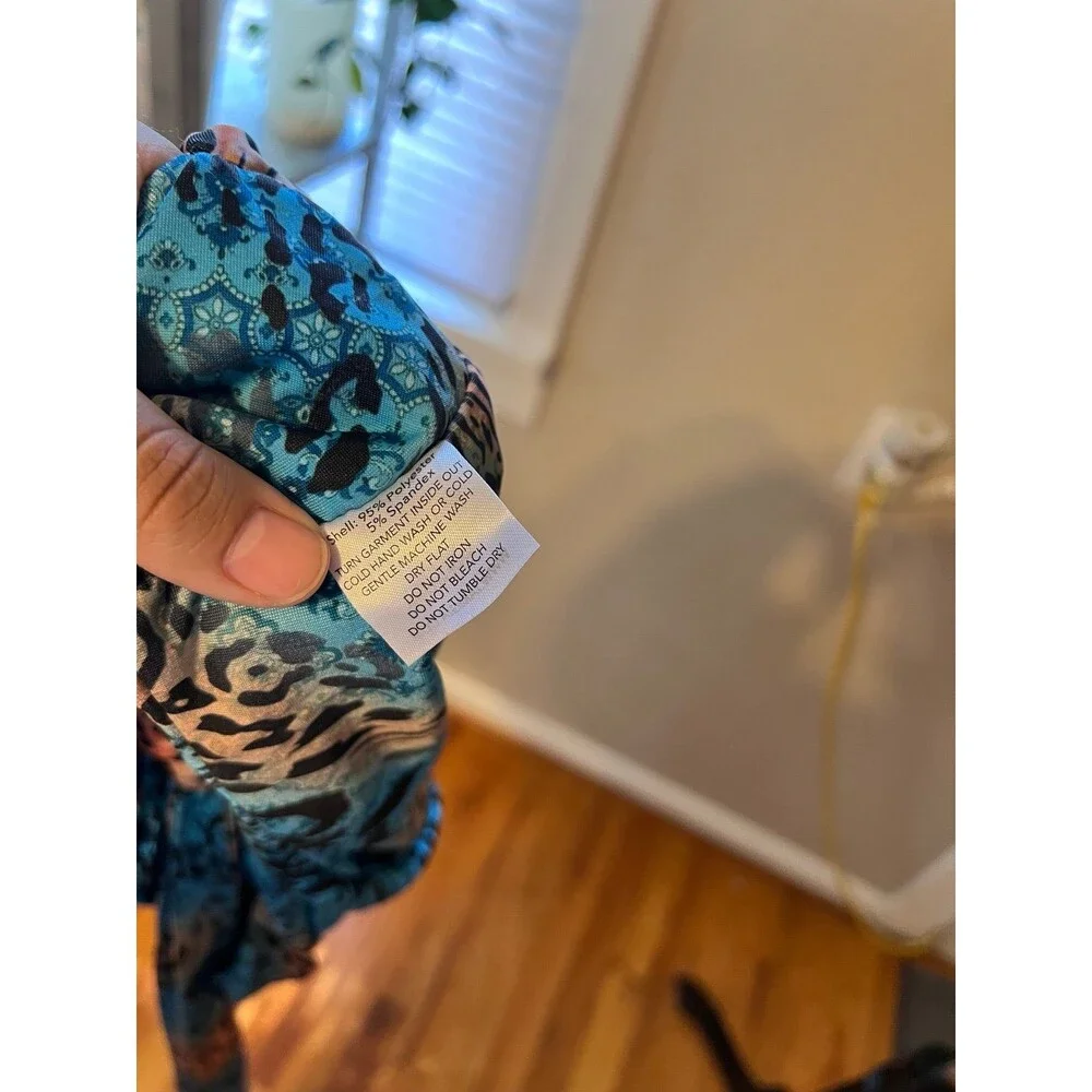 I.Am.Gia Isabella Top in Blue Leopard Print Size M